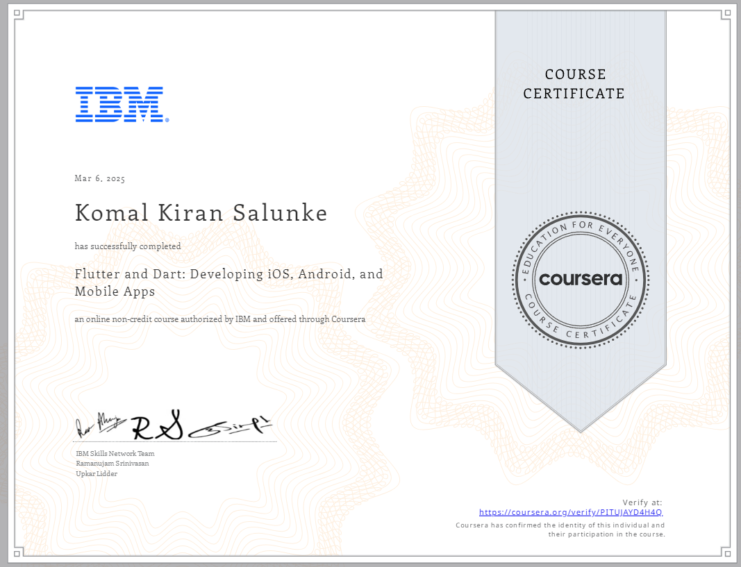 Flutter Certification