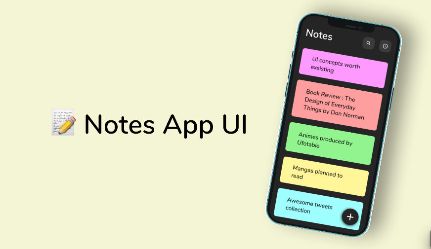 Notes Application project preview