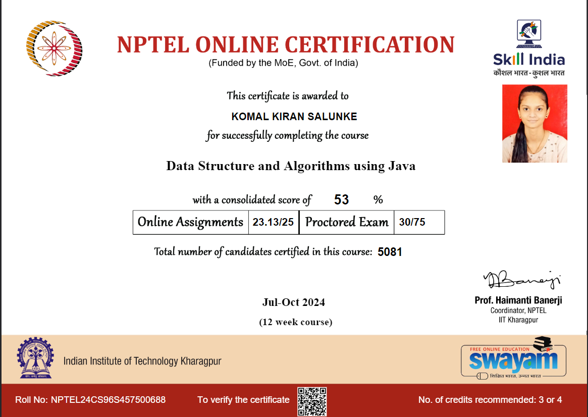 NPTEL Java Certification
